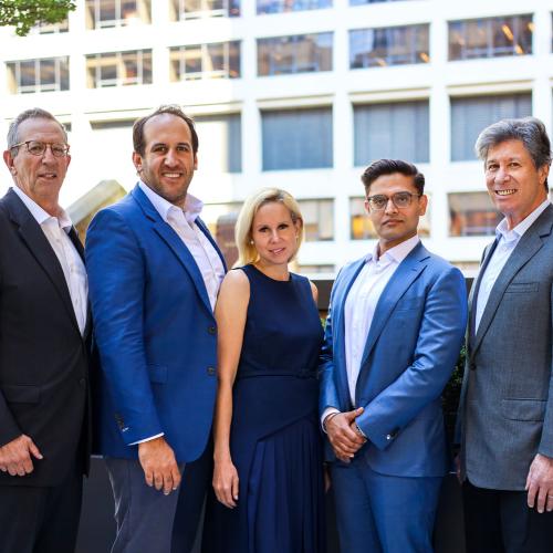 From left: Bill Rudin, Michael Rudin, Samantha Rudin Earls, Neil Gupta, and Eric Rudin.