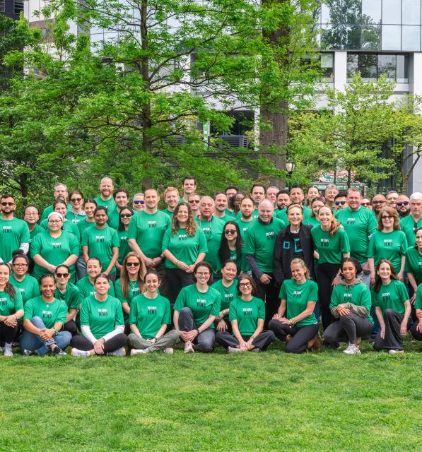 Group from Rudin during Earth Day Volunteer event in Battery Park