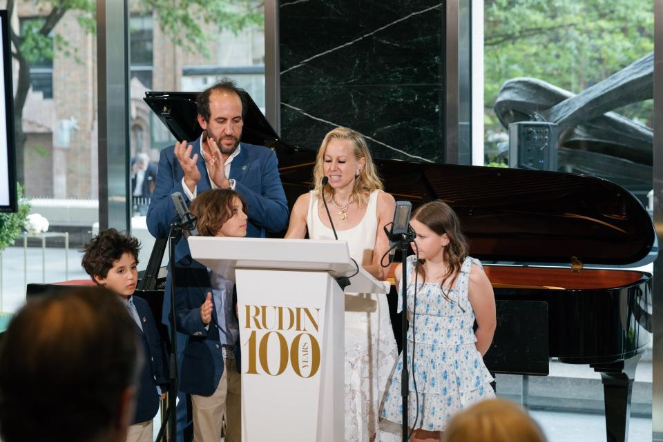 Michael and Samantha Rudin speaking at the Rudin Centennial 