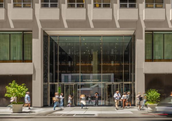 Entrance to 345 Park Avenue building in New York
