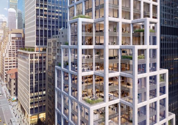Rendering of the exterior of 415 Madison Avenue building