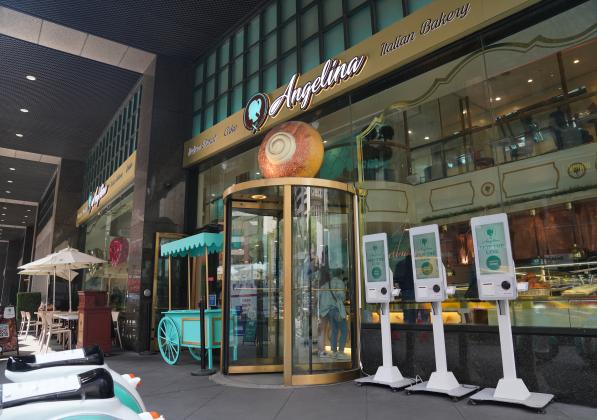 The exterior of Angelina, an Italian Bakery in New York City