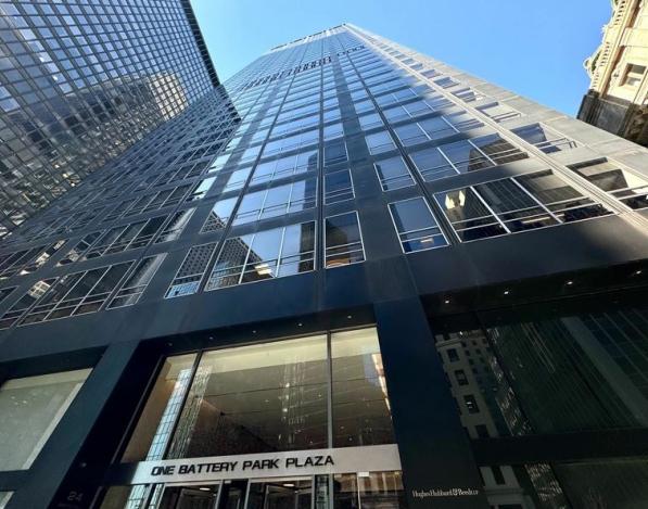 Looking up at Rudin's 1 Battery Park Plaza