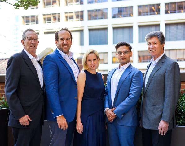 From left: Bill Rudin, Michael Rudin, Samantha Rudin Earls, Neil Gupta, and Eric Rudin.
