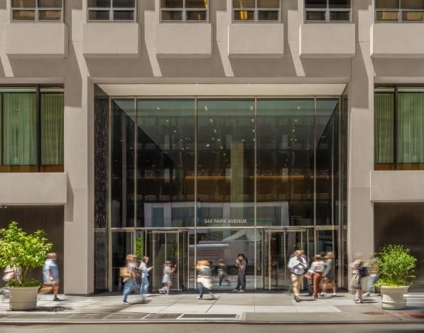 Entrance to 345 Park Avenue building in New York