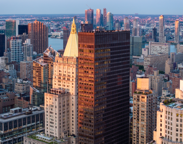 The top of 41 Madison Avenue with other tall buildings in the background